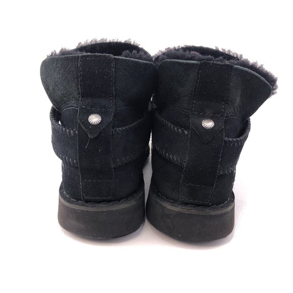 UGG McKay Black Leather Winter Ankle Booties 7.5 - Picture 7 of 14